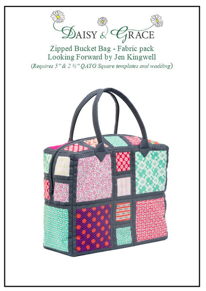 Zipped Bucket Bag Fabric Pack with templates- Looking Forward