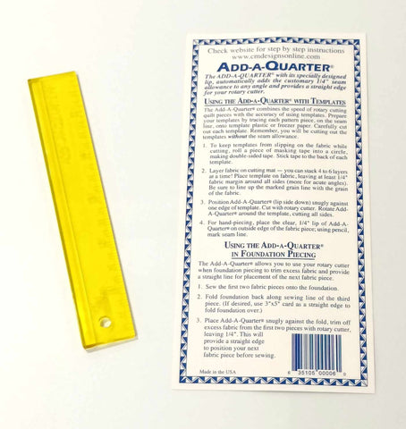 Add-A-Quarter ruler 6"