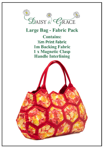 Quilt as you go Large Bag Fabric Pack- Red