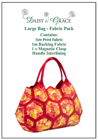 Quilt as you go Large Bag Fabric Pack- Red