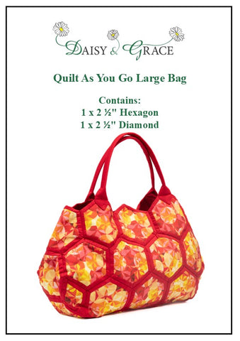 Quilt as you go Large Bag Kit - Red Geometry