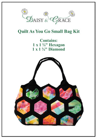 Quilt as you go Small Bag Kit - Moda Playground Fabric with Templates and Instructions
