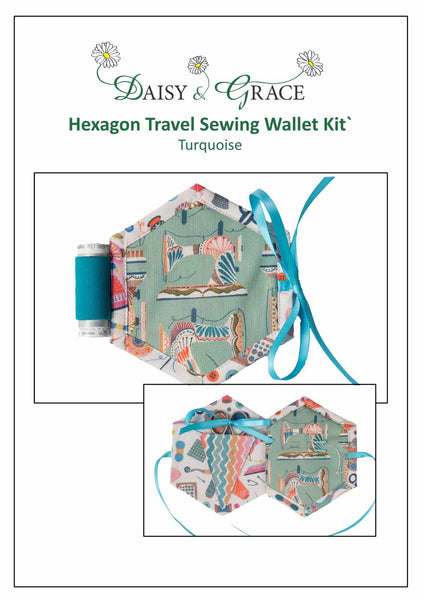 Hexagon Travel Sewing Wallet - Turquoise