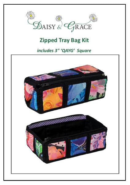 Zipped Tray bag - Abstract Rainbow
