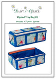Zipped Tray bag - Blue Paint