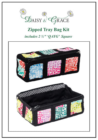 Zipped Tray bag - Moda Pixel- Multi/Black