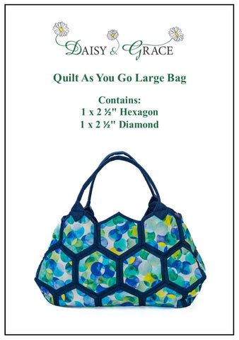 Quilt as you go Large Bag Kit - Moda Gradient Circles Fabric with Templates and Instructions