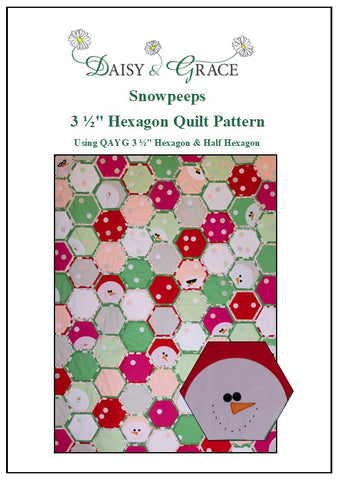SNOWPEEPS Pattern for 3 1/2" Hexagon and Half Hexagon